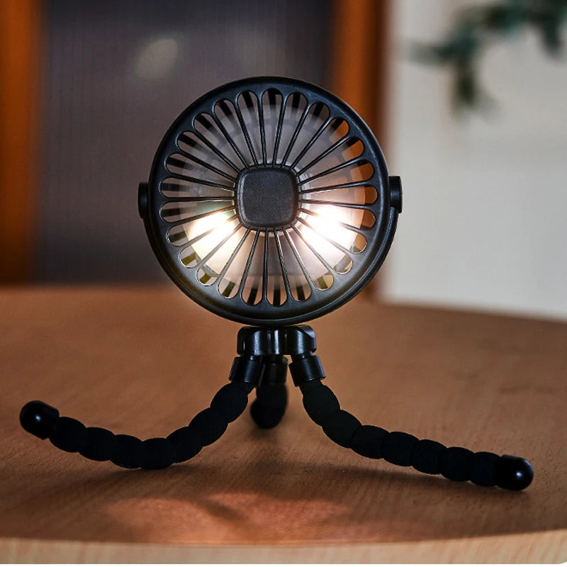 Portable Clip-On Stroller Fan for Baby – USB Rechargeable, 3 Speeds