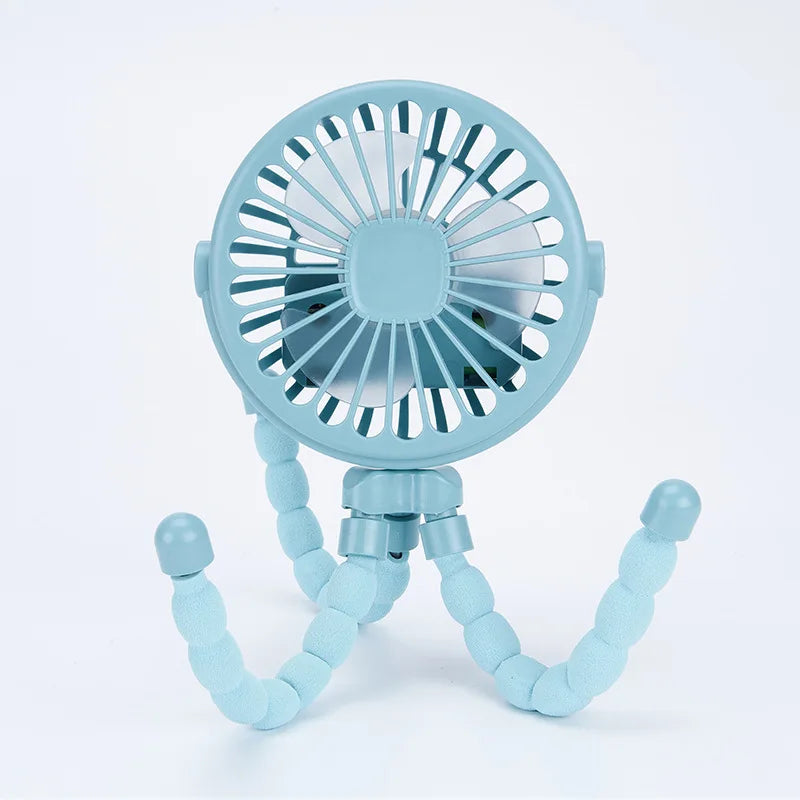 Portable Clip-On Stroller Fan for Baby – USB Rechargeable, 3 Speeds