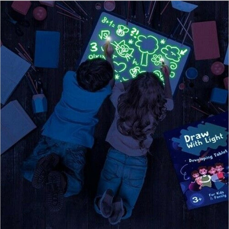 Close-up of glowing lines from magic pen